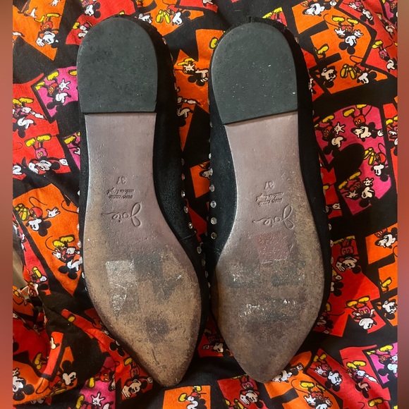 Joie Black Suede Rhinestone Flats | Size 37 - Picture 4 of 12
